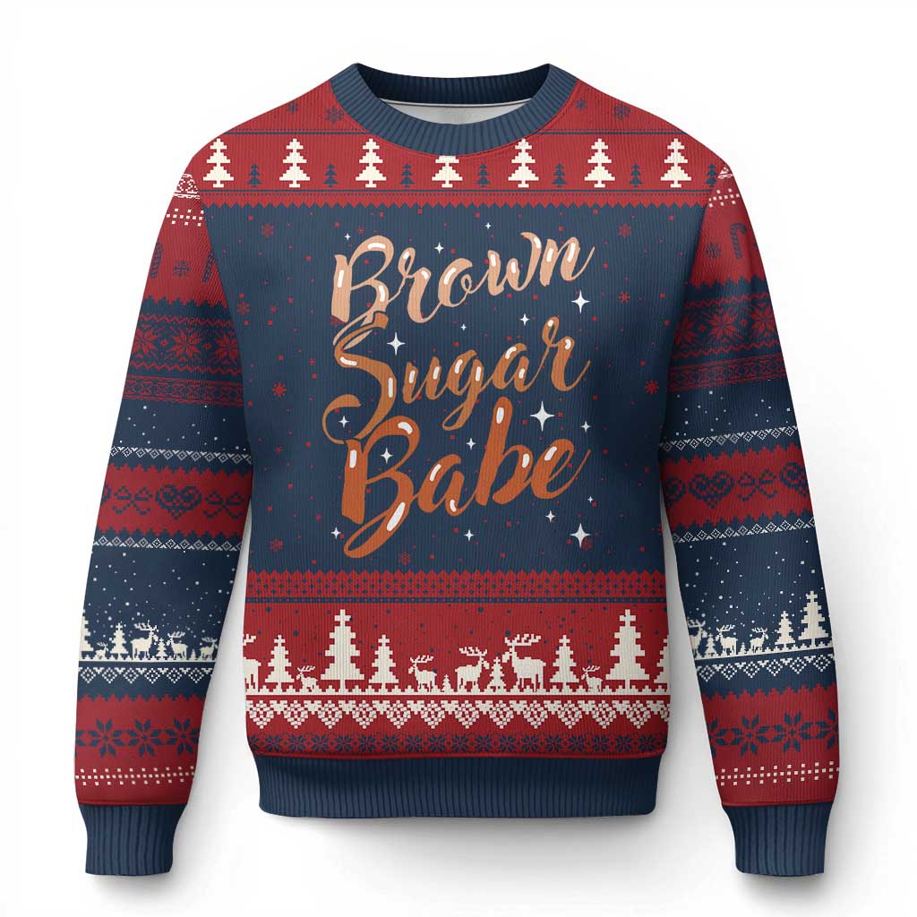Brown Sugar Babe Ugly Christmas Sweater Proud Woman Melanin Pride Black Girl - Wonder Print Shop