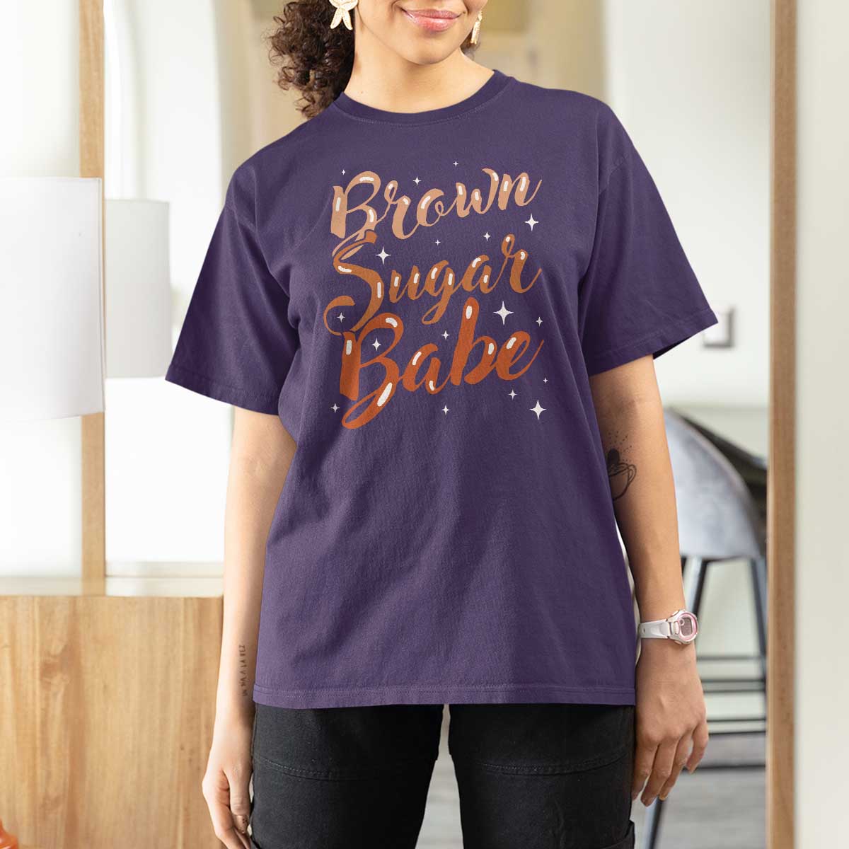 Brown Sugar Babe T Shirt For Women Proud Woman Melanin Pride Black Girl