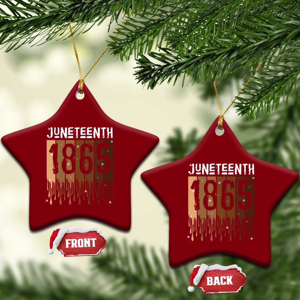 Juneteenth 1865 Ceramic Ornament June 19th Celebrating Black Freedom Melanin - Wonder Print Shop