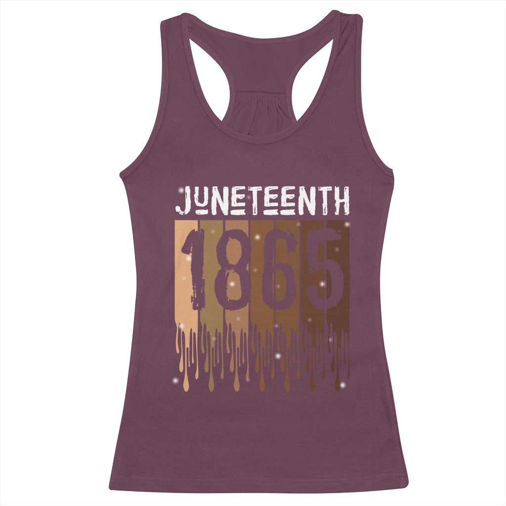 Juneteenth 1865 Racerback Tank Top June 19th Celebrating Black Freedom Melanin