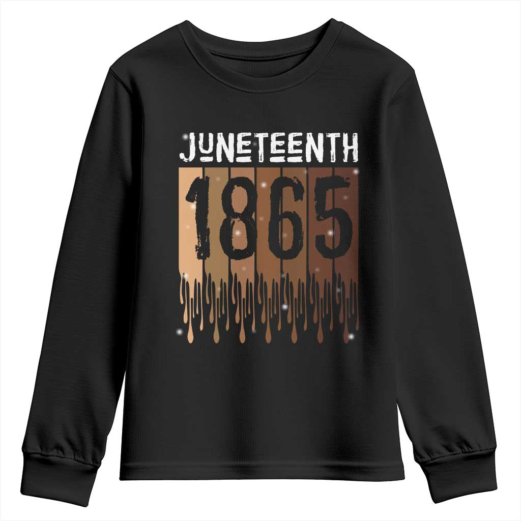 Juneteenth 1865 Youth Sweatshirt June 19th Celebrating Black Freedom Melanin