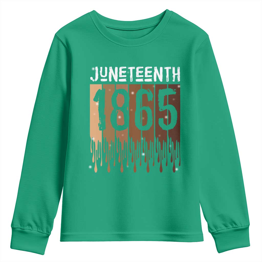 Juneteenth 1865 Youth Sweatshirt June 19th Celebrating Black Freedom Melanin