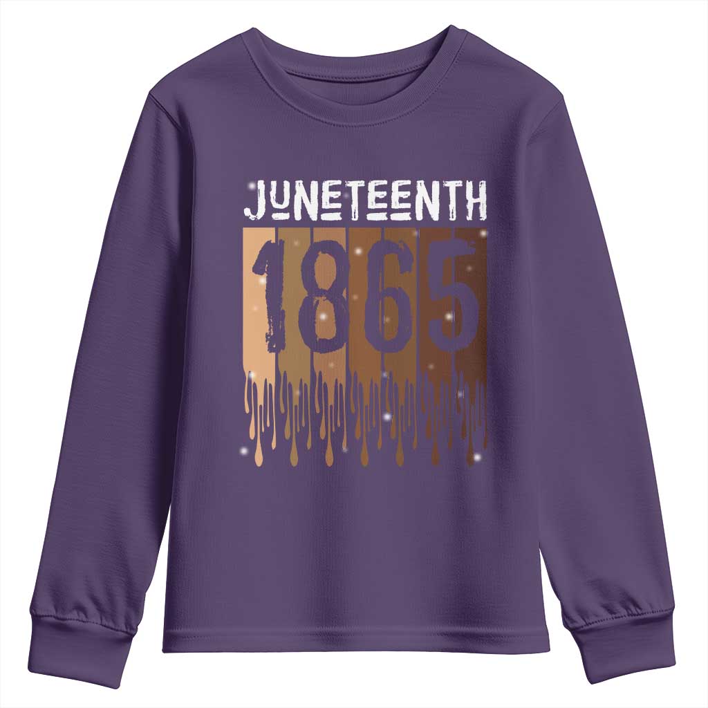 Juneteenth 1865 Youth Sweatshirt June 19th Celebrating Black Freedom Melanin