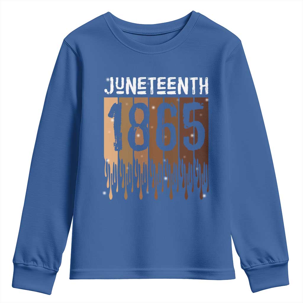 Juneteenth 1865 Youth Sweatshirt June 19th Celebrating Black Freedom Melanin