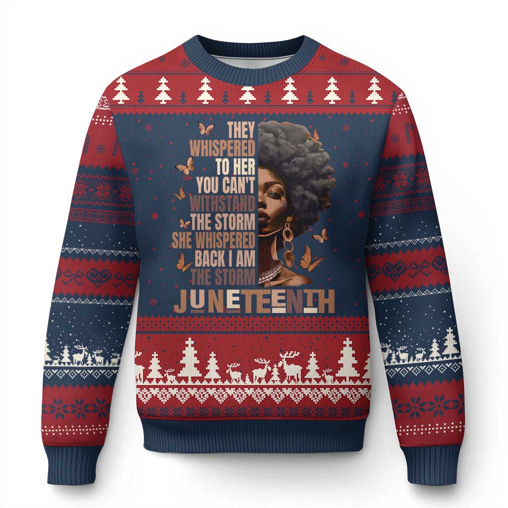 I'm The Storm Black Women Ugly Christmas Sweater Juneteenth Black History Melanin - Wonder Print Shop