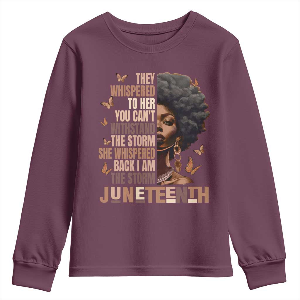 I'm The Storm Black Women Youth Sweatshirt Juneteenth Black History Melanin