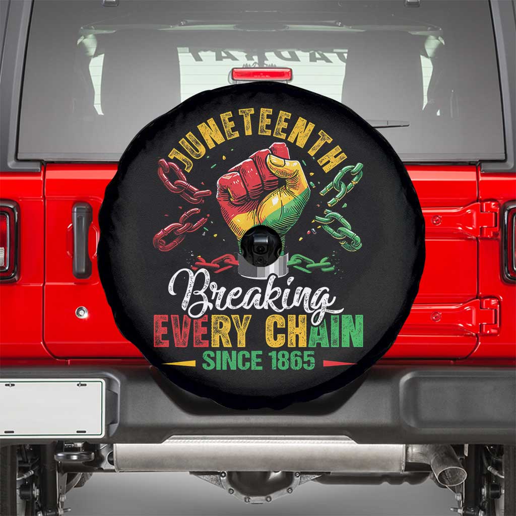 Breaking Every Chain Since 1865 Juneteenth Spare Tire Cover Celebrating Black Freedom