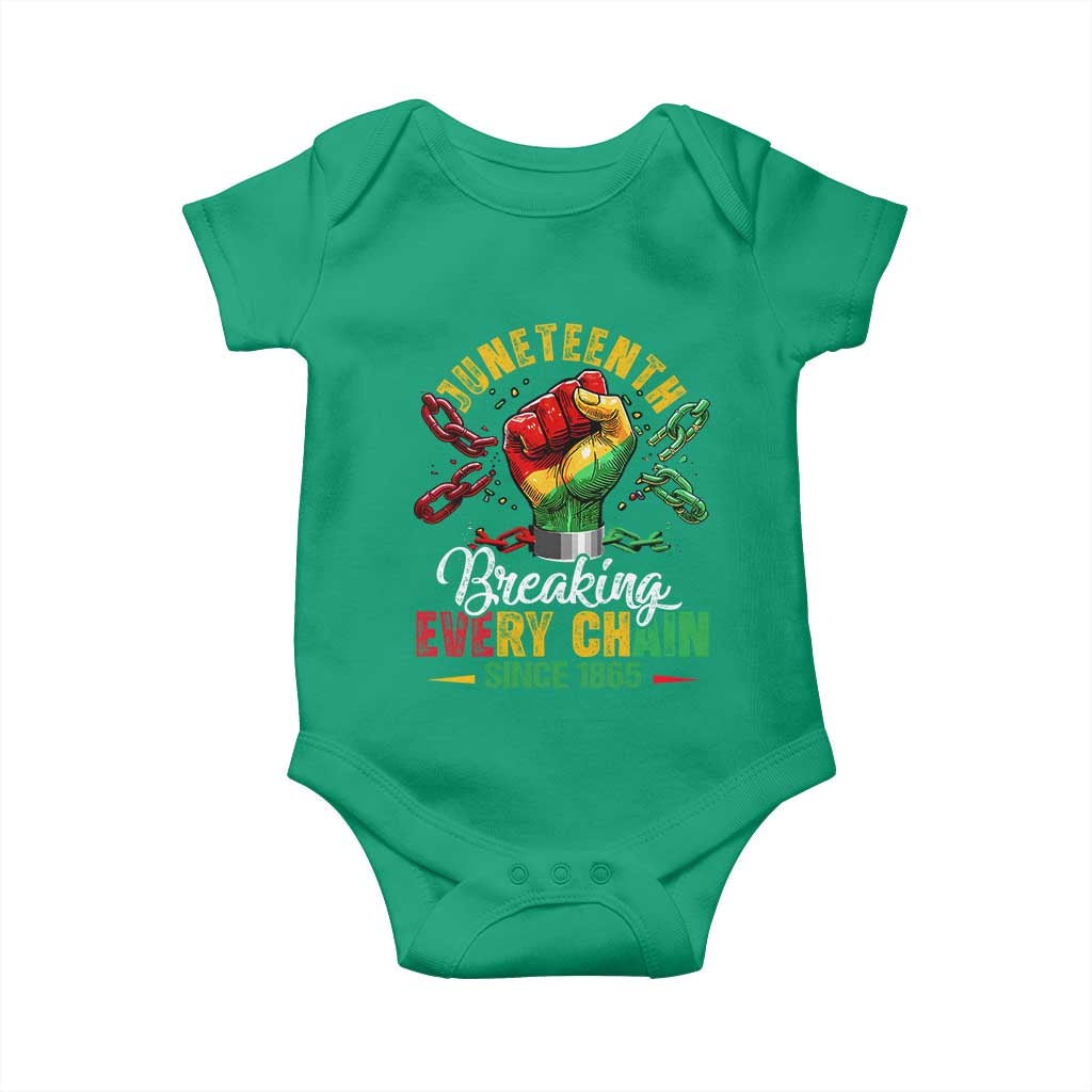 Breaking Every Chain Since 1865 Juneteenth Baby Onesie Celebrating Black Freedom