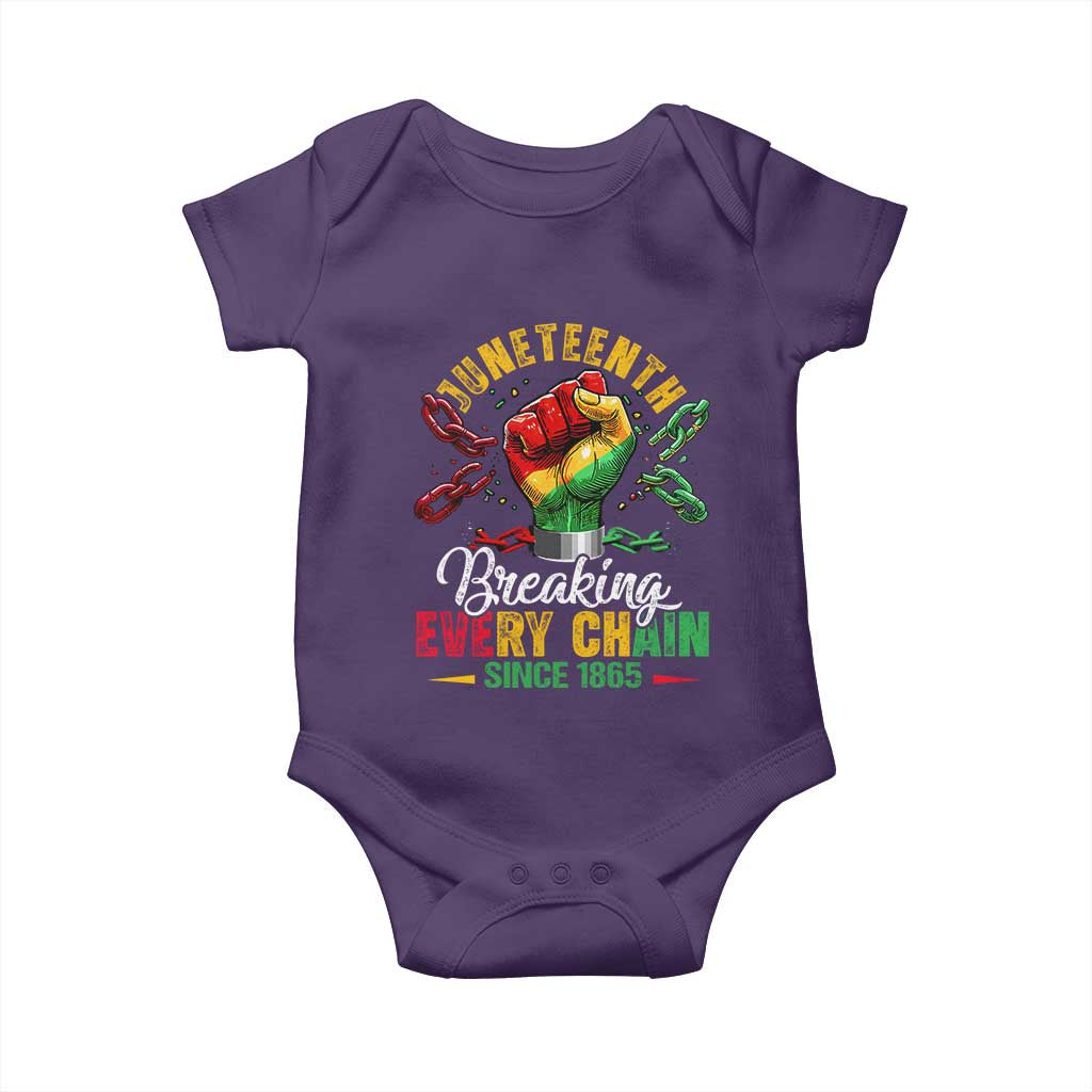 Breaking Every Chain Since 1865 Juneteenth Baby Onesie Celebrating Black Freedom