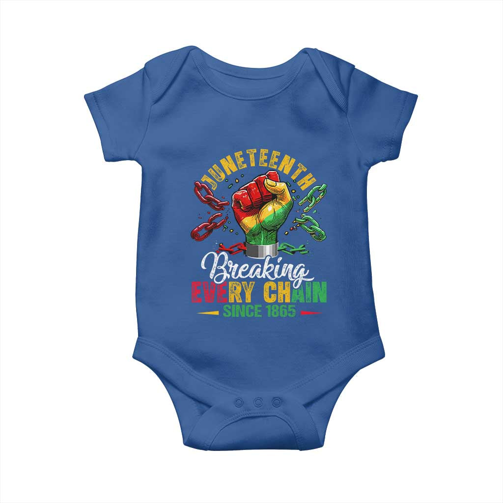 Breaking Every Chain Since 1865 Juneteenth Baby Onesie Celebrating Black Freedom