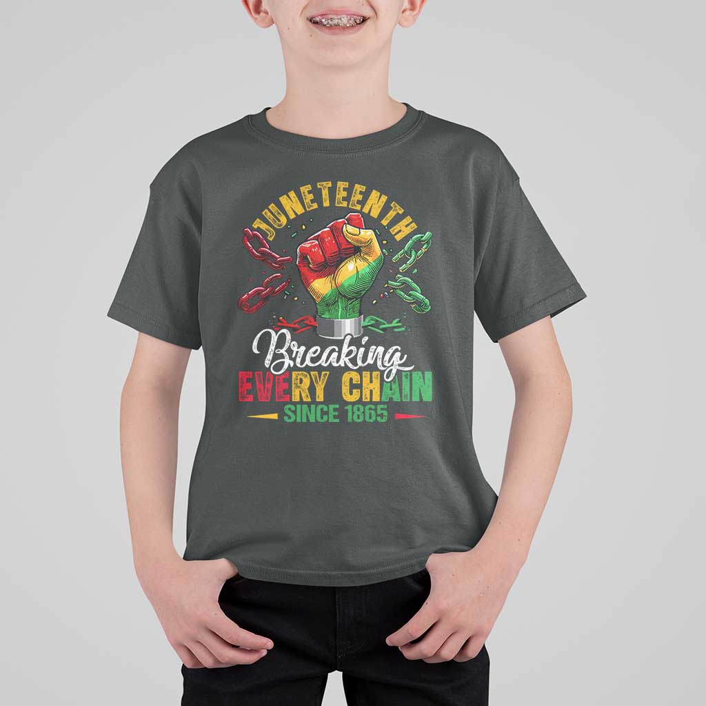 Breaking Every Chain Since 1865 Juneteenth T Shirt For Kid Celebrating Black Freedom