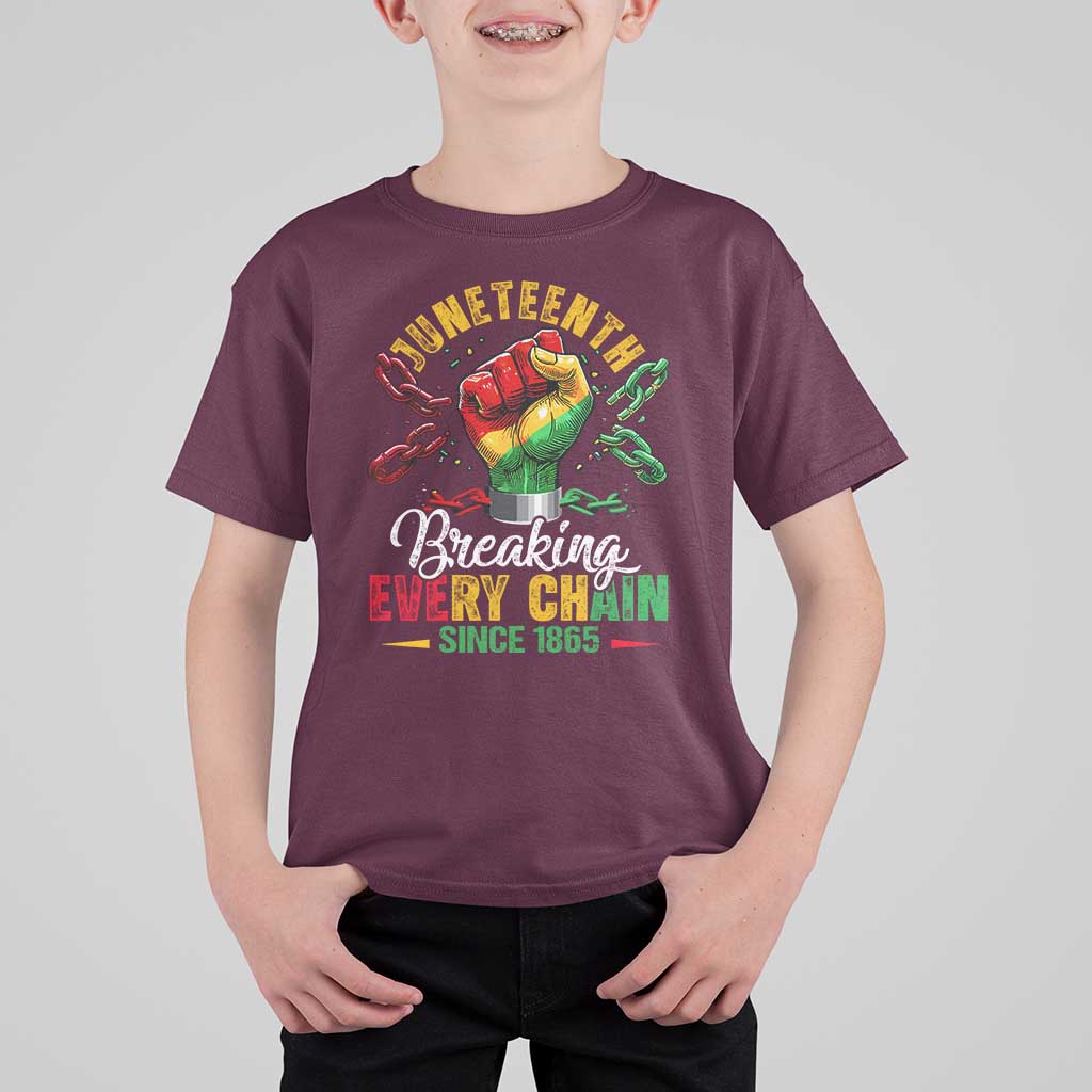 Breaking Every Chain Since 1865 Juneteenth T Shirt For Kid Celebrating Black Freedom
