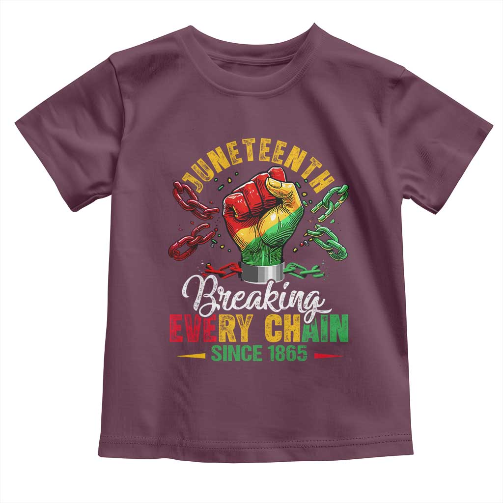 Breaking Every Chain Since 1865 Juneteenth Toddler T Shirt Celebrating Black Freedom
