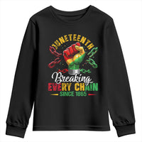 Breaking Every Chain Since 1865 Juneteenth Youth Sweatshirt Celebrating Black Freedom