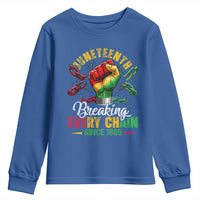 Breaking Every Chain Since 1865 Juneteenth Youth Sweatshirt Celebrating Black Freedom