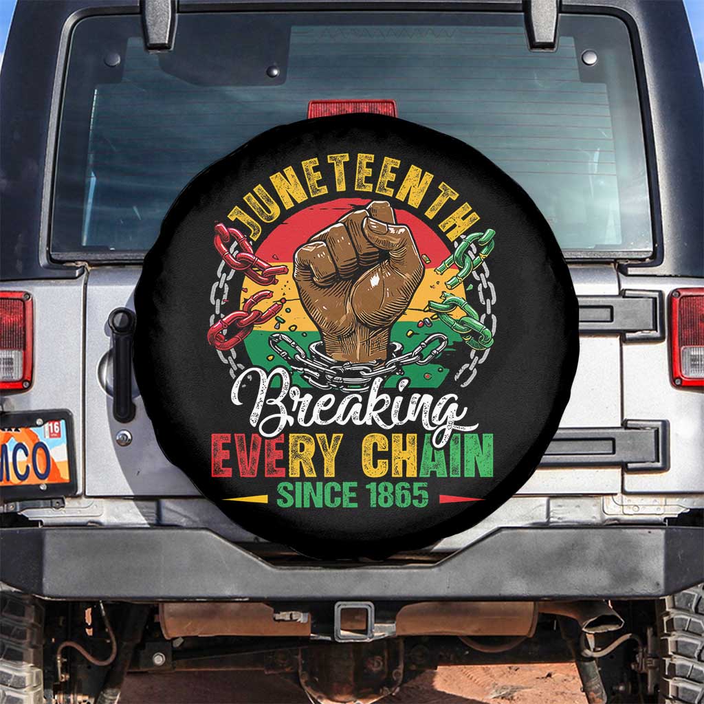 Juneteenth Breaking Every Chain Since 1865 Spare Tire Cover Retro Vintage