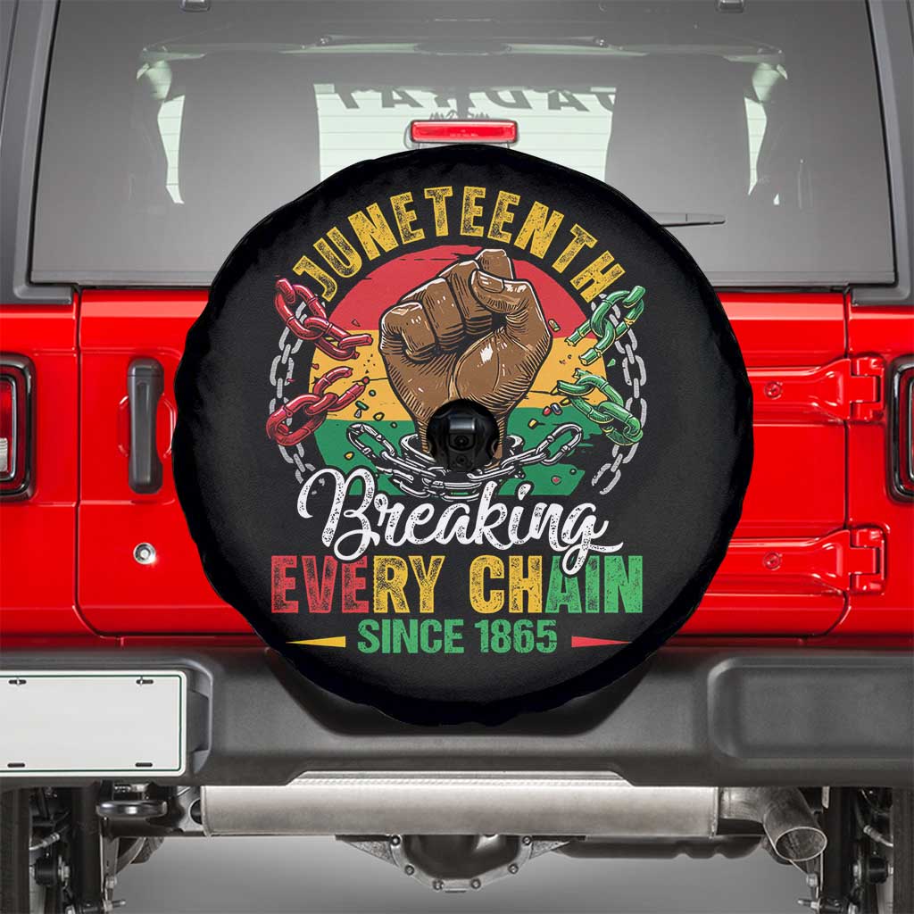 Juneteenth Breaking Every Chain Since 1865 Spare Tire Cover Retro Vintage