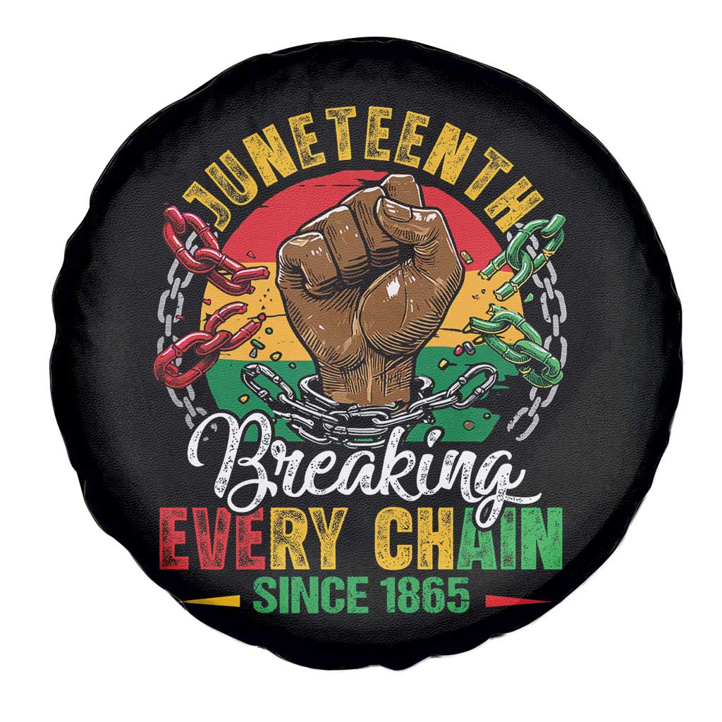 Juneteenth Breaking Every Chain Since 1865 Spare Tire Cover Retro Vintage