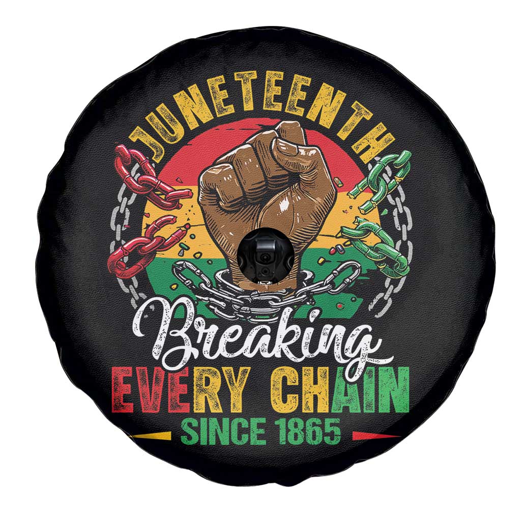 Juneteenth Breaking Every Chain Since 1865 Spare Tire Cover Retro Vintage