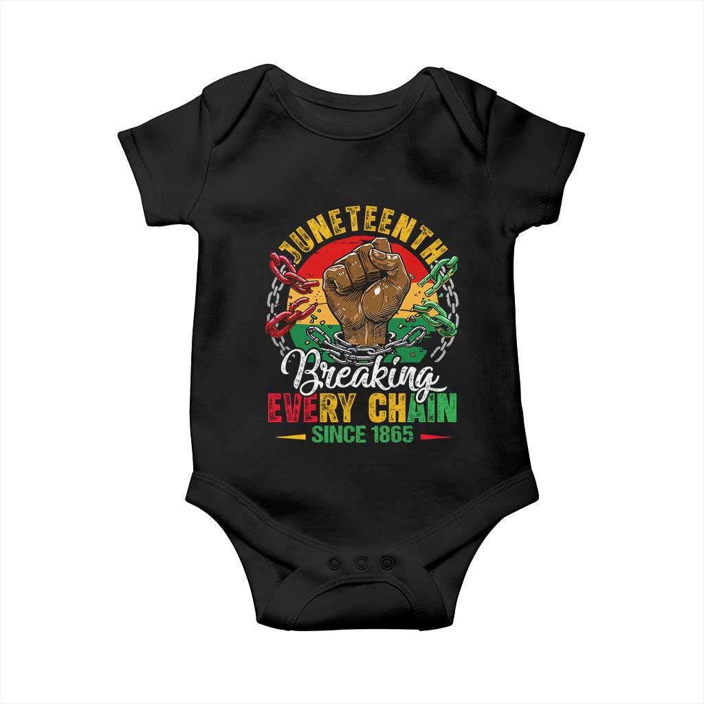 Juneteenth Breaking Every Chain Since 1865 Baby Onesie Retro Vintage