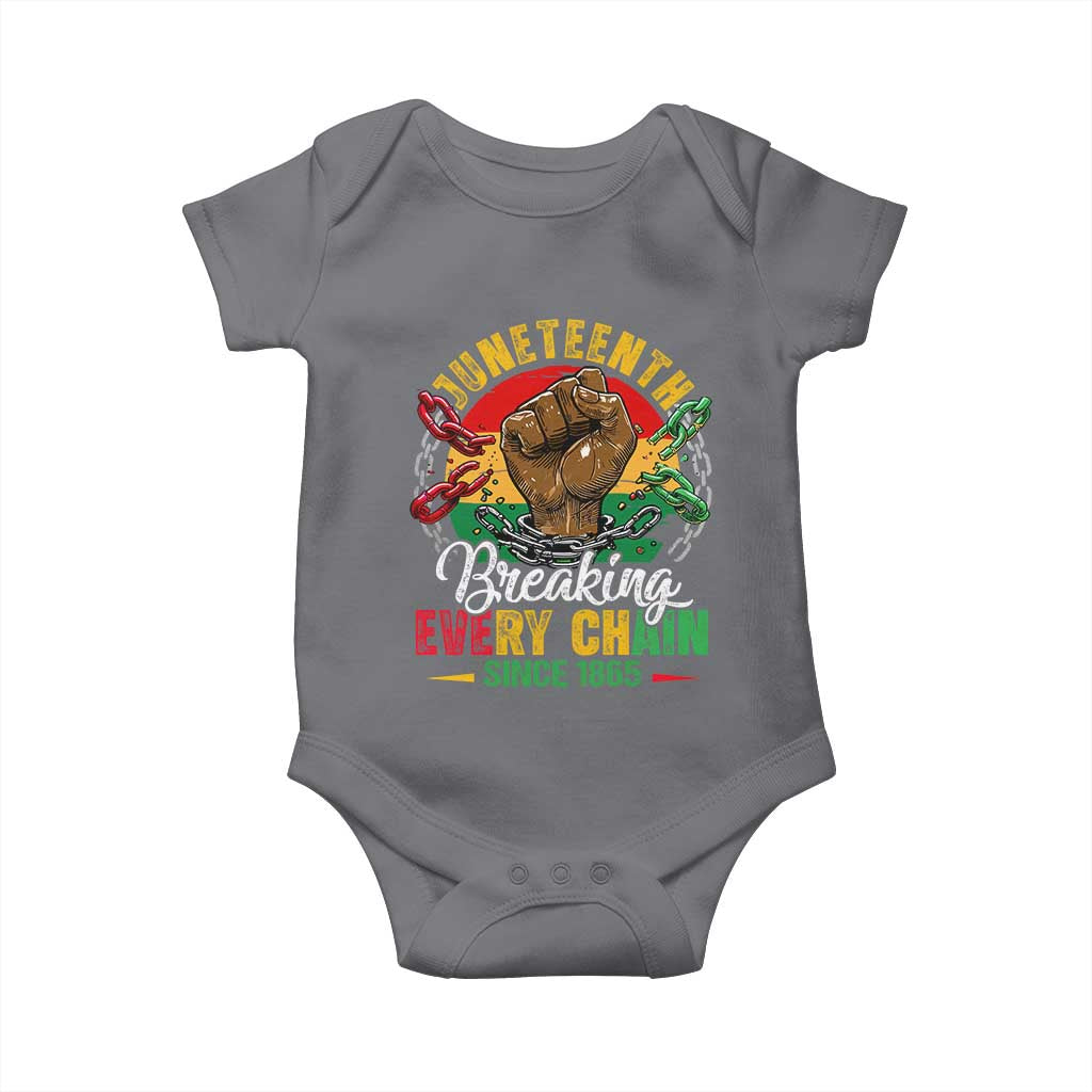 Juneteenth Breaking Every Chain Since 1865 Baby Onesie Retro Vintage