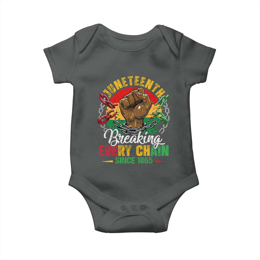 Juneteenth Breaking Every Chain Since 1865 Baby Onesie Retro Vintage