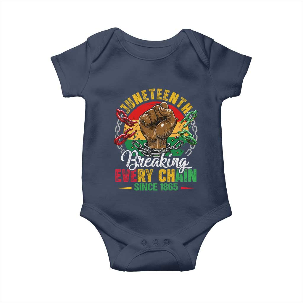 Juneteenth Breaking Every Chain Since 1865 Baby Onesie Retro Vintage