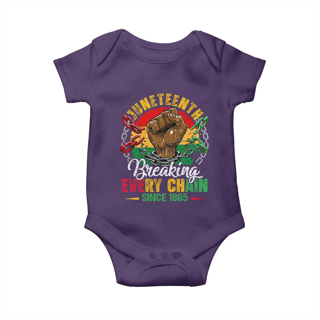 Juneteenth Breaking Every Chain Since 1865 Baby Onesie Retro Vintage