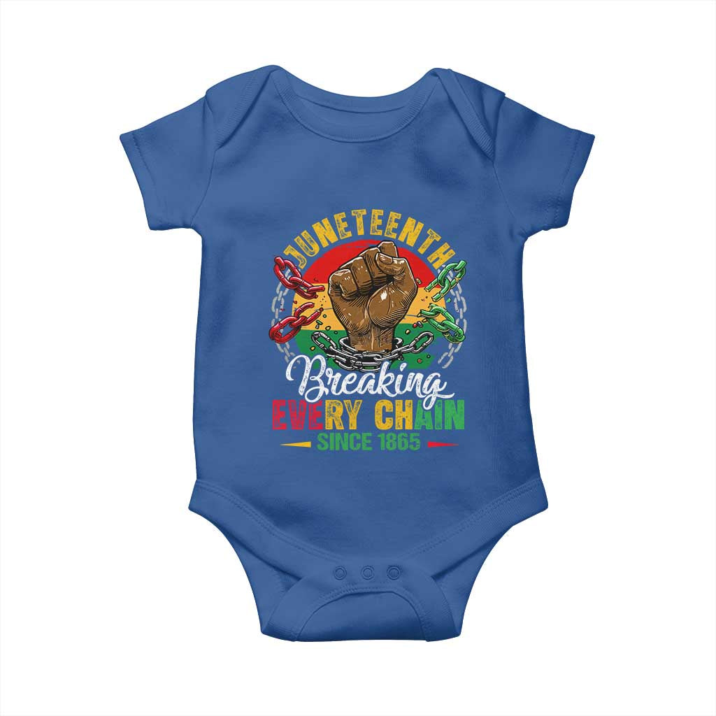 Juneteenth Breaking Every Chain Since 1865 Baby Onesie Retro Vintage