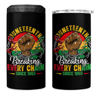 Juneteenth Breaking Every Chain Since 1865 4 in 1 Can Cooler Tumbler Retro Vintage