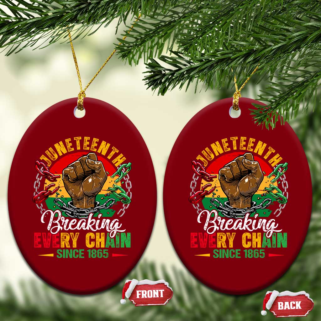 Juneteenth Breaking Every Chain Since 1865 Ceramic Ornament Retro Vintage - Wonder Print Shop