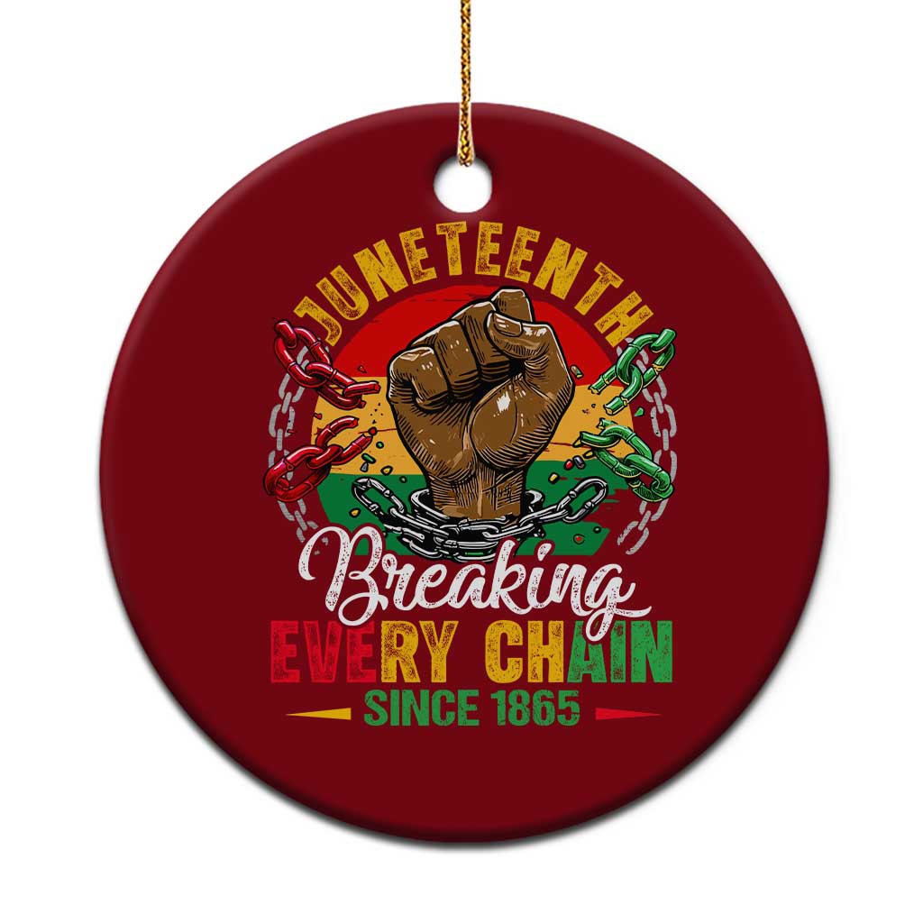 Juneteenth Breaking Every Chain Since 1865 Ceramic Ornament Retro Vintage - Wonder Print Shop