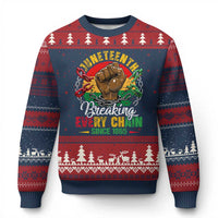 Juneteenth Breaking Every Chain Since 1865 Ugly Christmas Sweater Retro Vintage - Wonder Print Shop