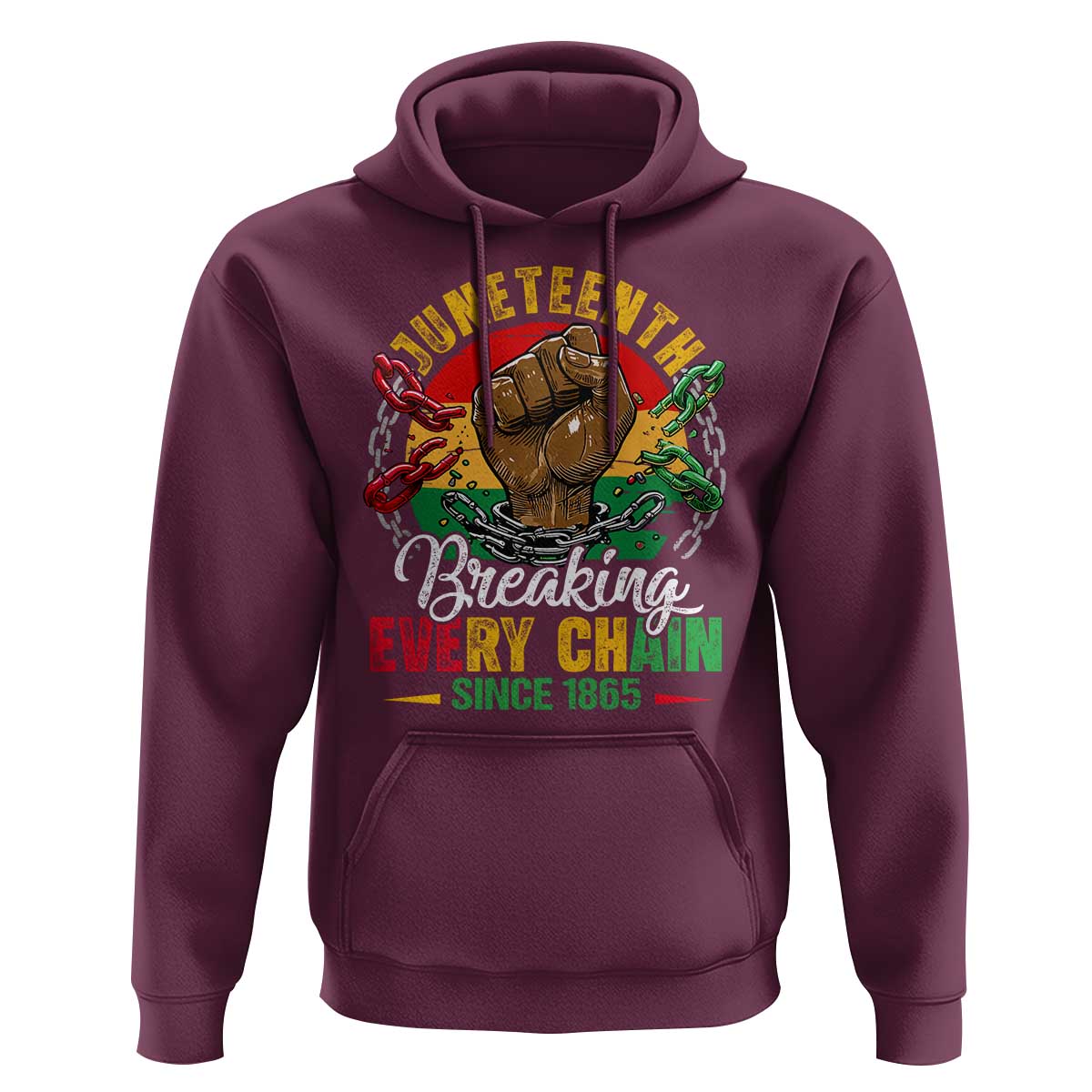 Juneteenth Breaking Every Chain Since 1865 Hoodie Retro Vintage