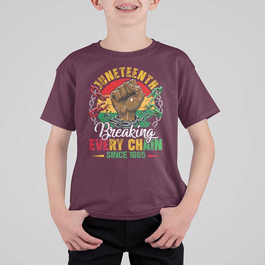 Juneteenth Breaking Every Chain Since 1865 T Shirt For Kid Retro Vintage