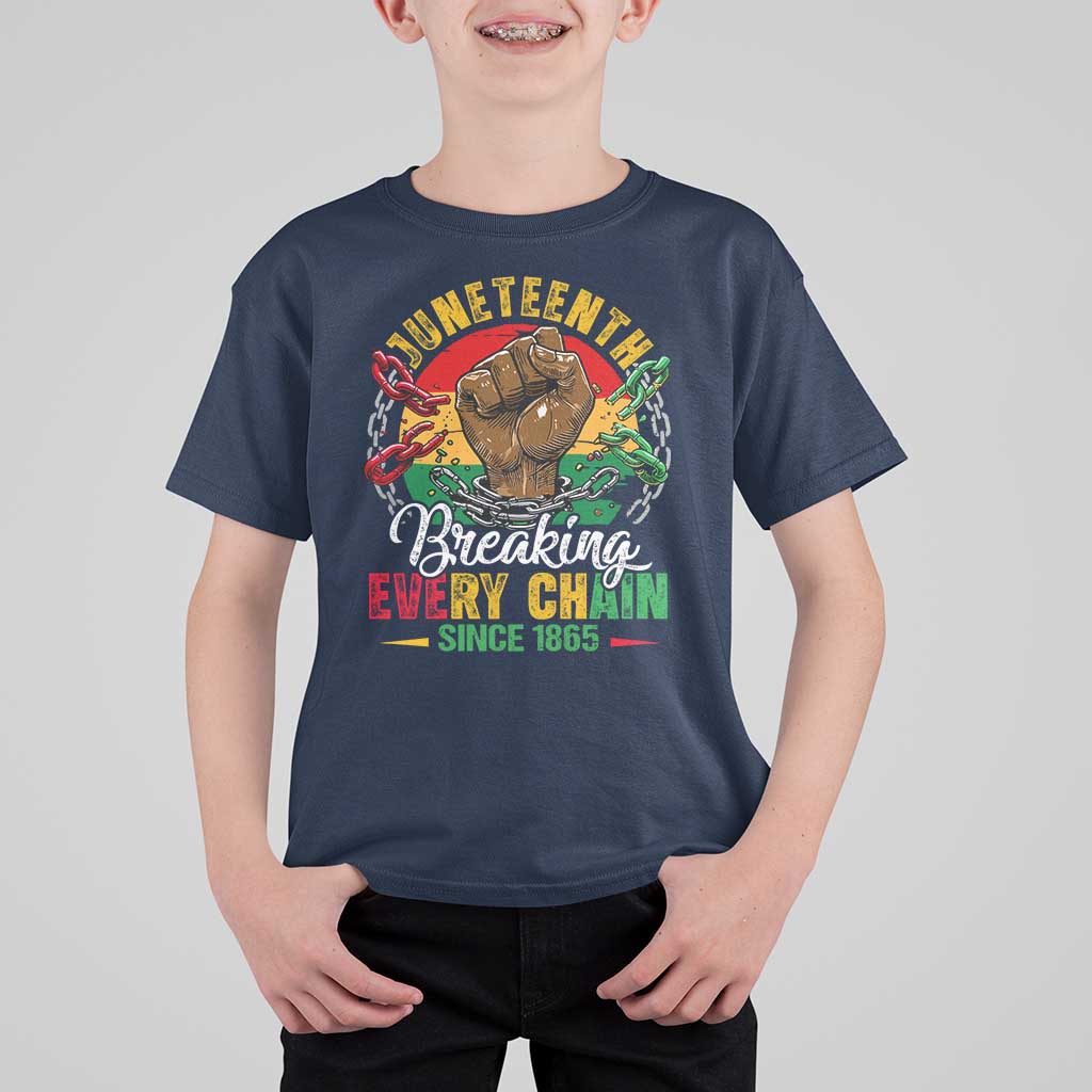 Juneteenth Breaking Every Chain Since 1865 T Shirt For Kid Retro Vintage