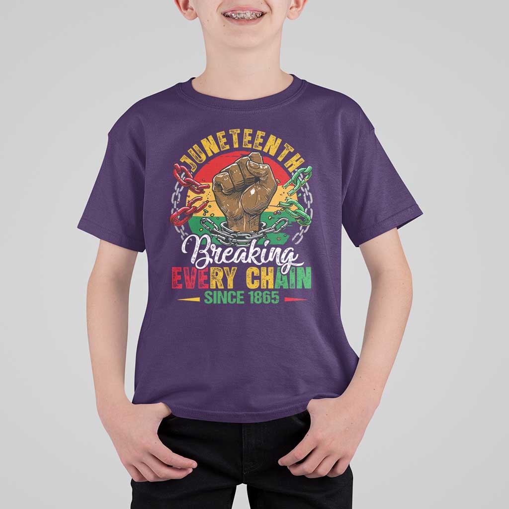 Juneteenth Breaking Every Chain Since 1865 T Shirt For Kid Retro Vintage