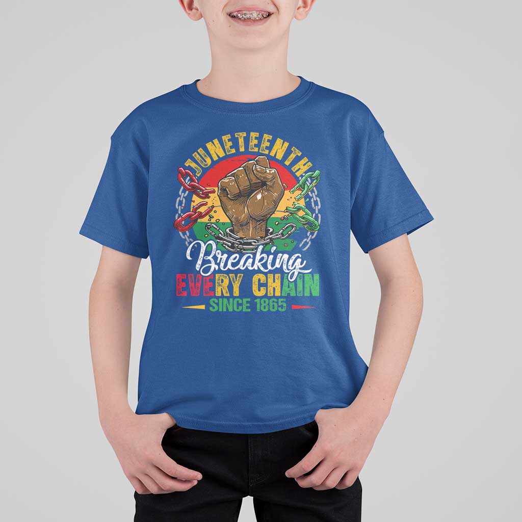 Juneteenth Breaking Every Chain Since 1865 T Shirt For Kid Retro Vintage