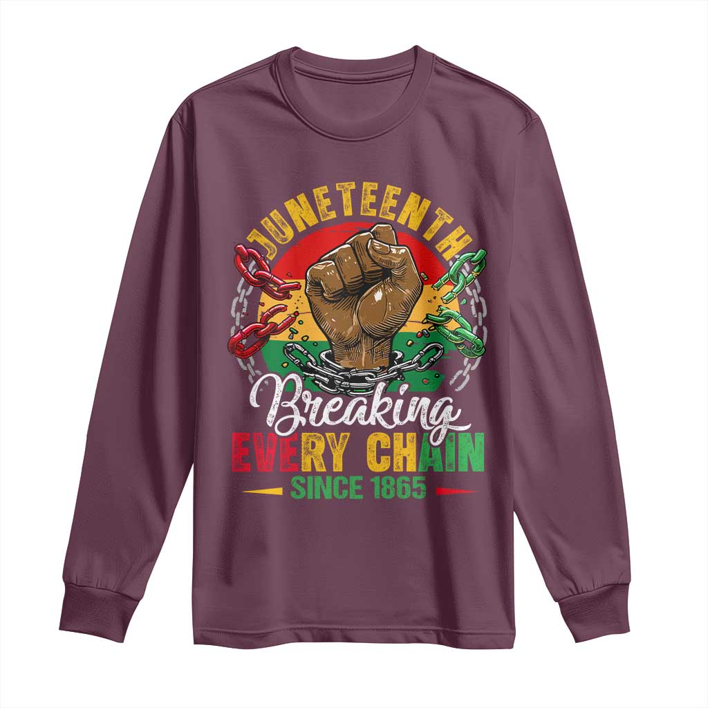 Juneteenth Breaking Every Chain Since 1865 Long Sleeve Shirt Retro Vintage