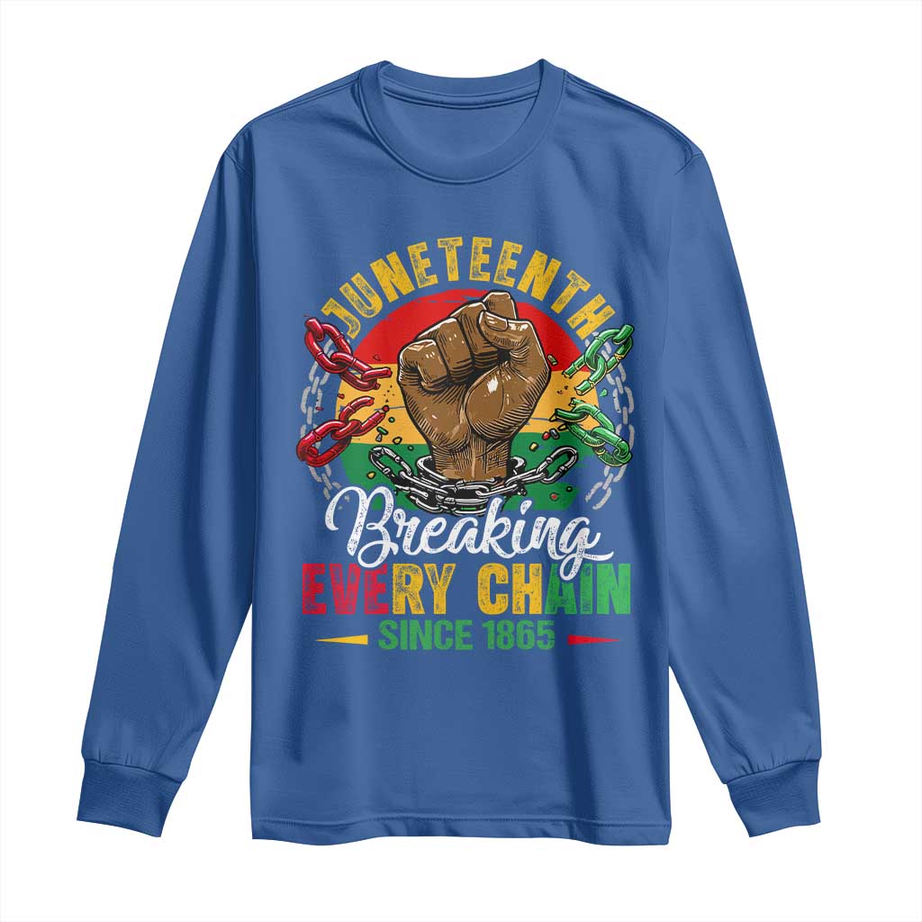 Juneteenth Breaking Every Chain Since 1865 Long Sleeve Shirt Retro Vintage