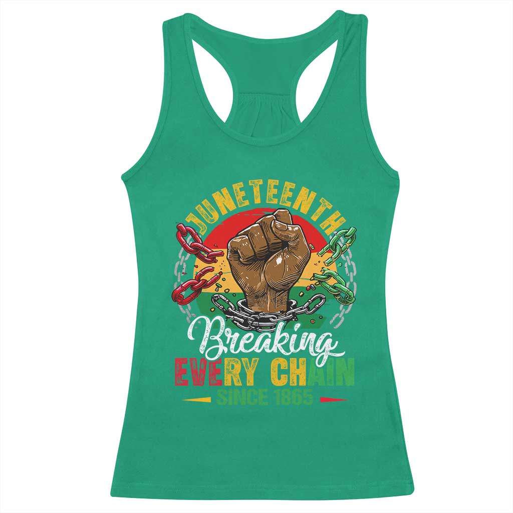 Juneteenth Breaking Every Chain Since 1865 Racerback Tank Top Retro Vintage