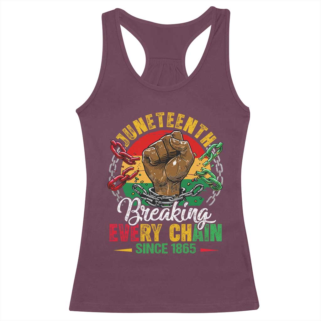 Juneteenth Breaking Every Chain Since 1865 Racerback Tank Top Retro Vintage