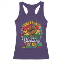 Juneteenth Breaking Every Chain Since 1865 Racerback Tank Top Retro Vintage