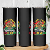 Juneteenth Breaking Every Chain Since 1865 Skinny Tumbler Retro Vintage