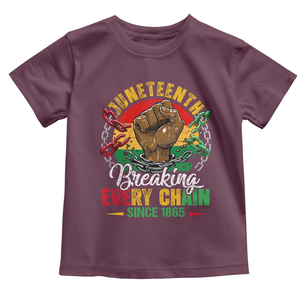 Juneteenth Breaking Every Chain Since 1865 Toddler T Shirt Retro Vintage