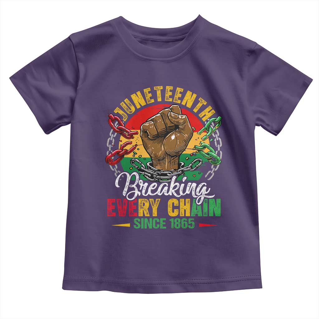 Juneteenth Breaking Every Chain Since 1865 Toddler T Shirt Retro Vintage