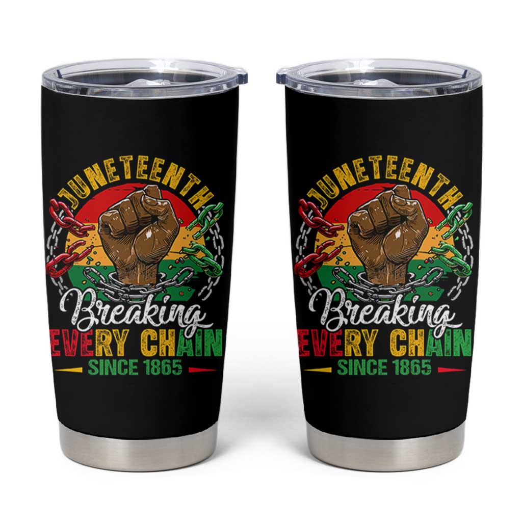 Juneteenth Breaking Every Chain Since 1865 Tumbler Cup Retro Vintage
