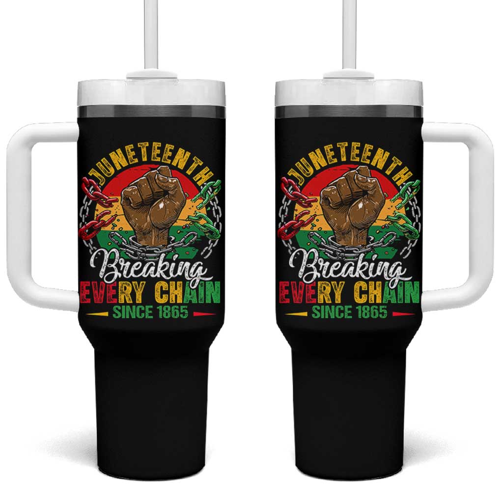 Juneteenth Breaking Every Chain Since 1865 Tumbler With Handle Retro Vintage