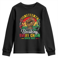 Juneteenth Breaking Every Chain Since 1865 Youth Sweatshirt Retro Vintage