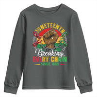 Juneteenth Breaking Every Chain Since 1865 Youth Sweatshirt Retro Vintage